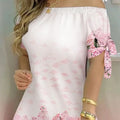 Womens Fashionable Off-Shoulder Slim Dress With Elegant Knot Detail Sexy Spring & Summer Evening Dress Lady T Fashions