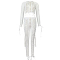 See-through Mesh Decoration Sexy Breathable Pants Strap Two-piece Suit Lady T Fashions
