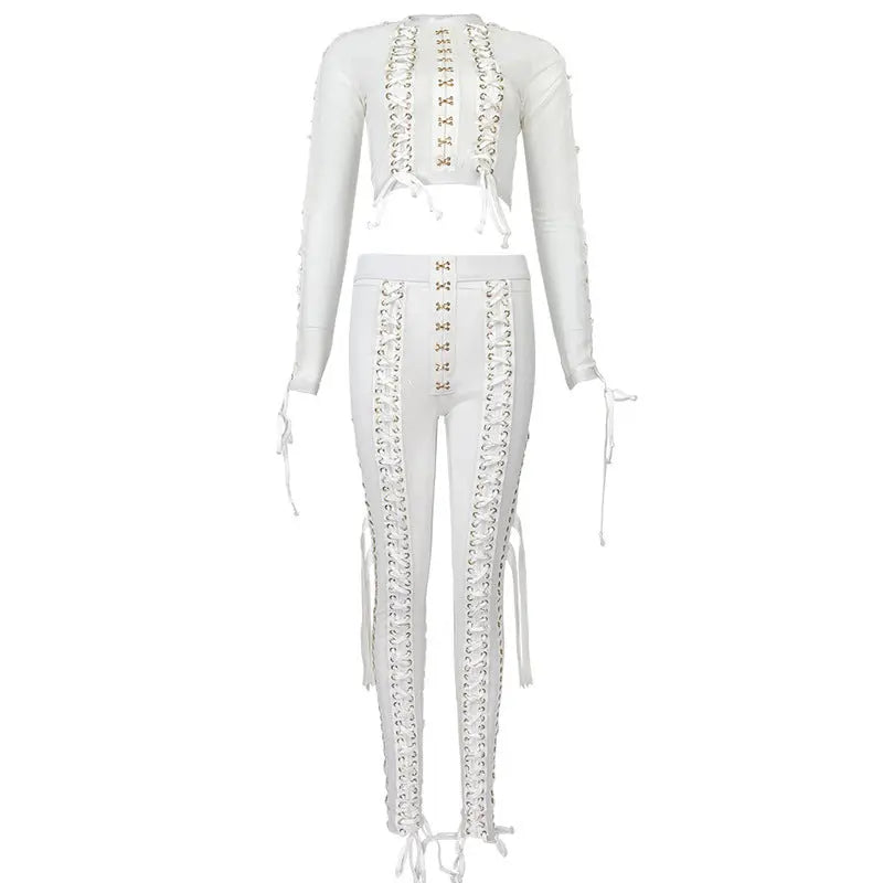 See-through Mesh Decoration Sexy Breathable Pants Strap Two-piece Suit Lady T Fashions