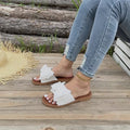 Women's Bowknot Design Flat Sandals, Slip On Open Toe Non-slip Summer Slides Shoes, Comfy Beach Shoes Lady T Fashions