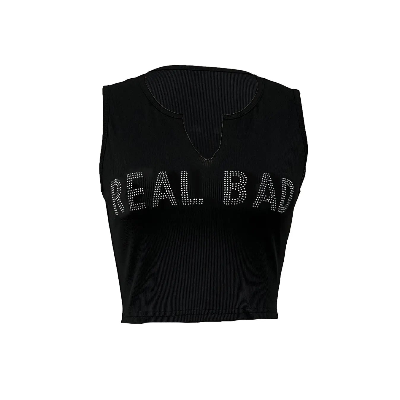 Ladies' Fashionable Rhinestone Letter Decoration Sexy Top Basic Versatile Vest Lady T Fashions