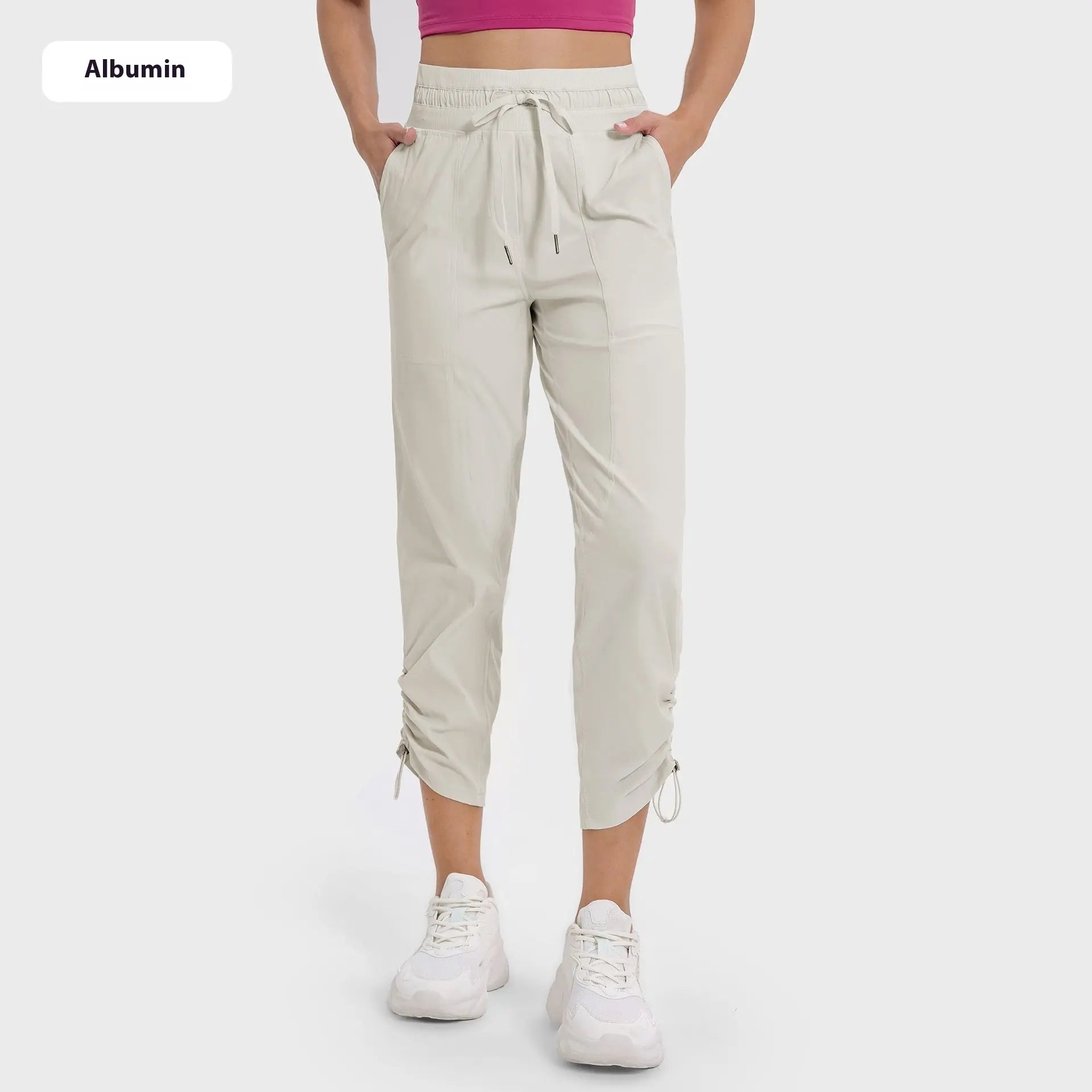 Quick-drying Breathable Running Fitness Straight Cropped Pants Ice Casual All-matching Lady T Fashions