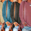 4 Pack Women's Solid Color Casual Set Round Neck Long Sleeve Tops For Spring&Fall Lady T Fashions
