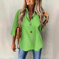 Casual Women's Solid Color Buttons Long Sleeve Shirt Top Lady T Fashions
