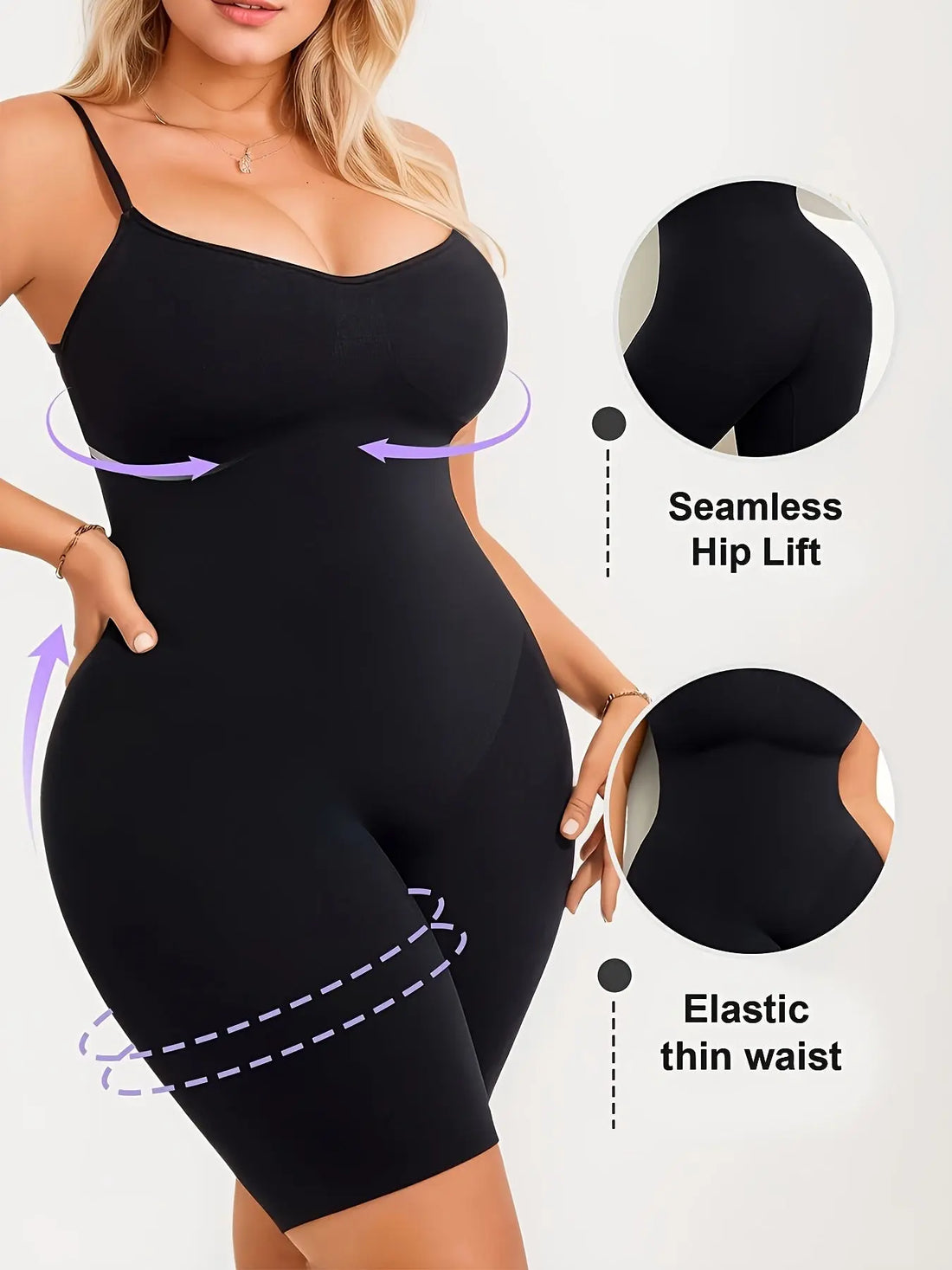 Plus Size Women Shapewear High Waist Bodysuit Tummy Control Body Shaper Seamless Sculpting Snatched Waist Body Suit Lady T Fashions