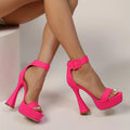 Women's Platform High Heel Shoes, Fashionable Open Toe Buckle Strap Pumps, Women's Footwear Lady T Fashions