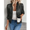 Women's Leopard Print Zip Up Lightweight Bomber Jacket Casual Long Sleeve Outerwear Lady T Fashions