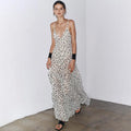 Street Shot Polka Dot Print Sleeveless Sling High Waist Dress Lady T Fashions