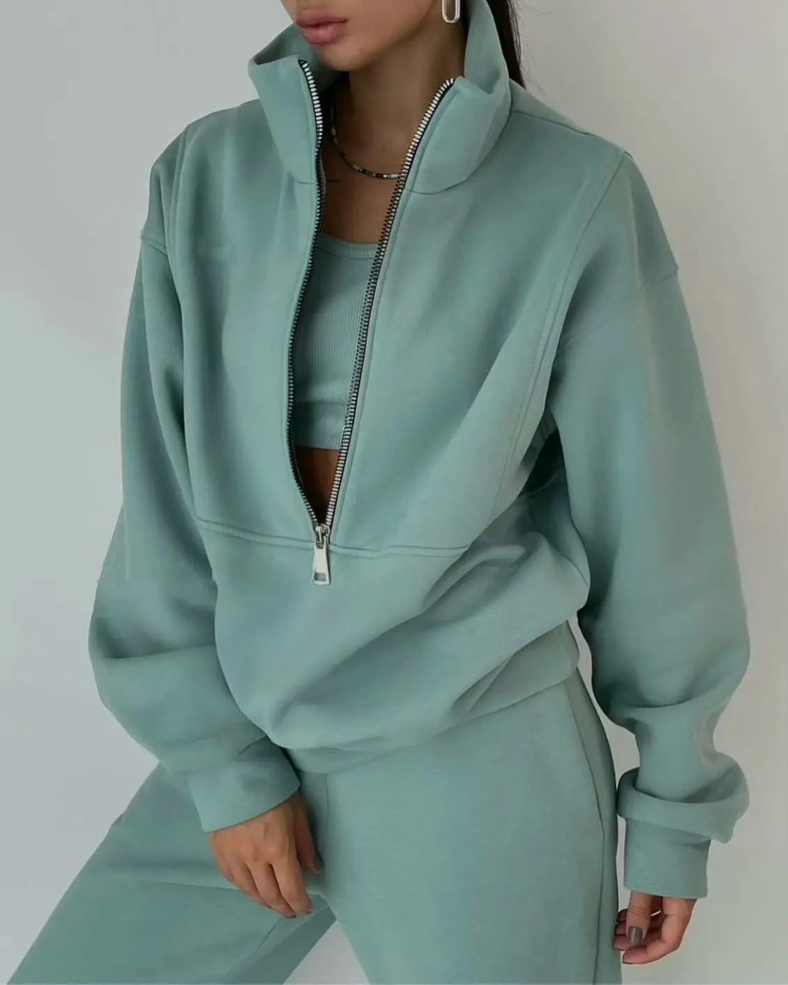 Women's Fashion Fleece Solid Color Sports Casual Suit Lady T Fashions