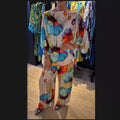 Indian Casual Round Neck Printed Satin Suit Lady T Fashions