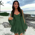 Women's Solid Color Slim Fit Short Dress Lady T Fashions