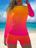 Blue Split Beach Swimsuit Sexy Ladies Outdoor Swimming Long Sleeve Upper Fitted Surfsuit Lady T Fashions