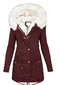 Women's cotton padded jacket with white collar Lady T Fashions