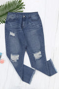 Stretchy Boyfriend Jeans For Women - Ripped, Distressed, Comfortable Denim Pants With Five-Pocket Design, Faded Wash, And Relaxed Fit Amazon Don't Sell Lady T Fashions