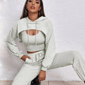European And American Sports Hooded Sweater Three-piece Street Sports Lady T Fashions