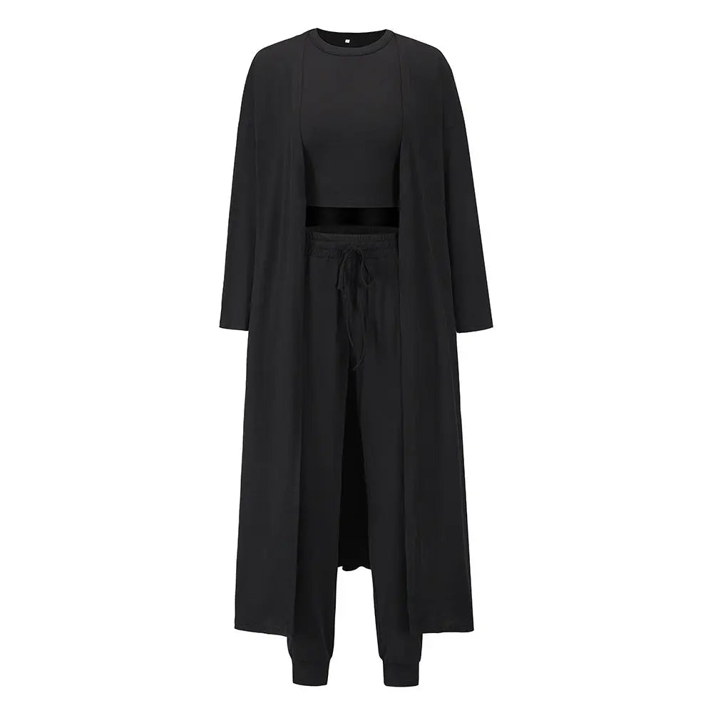 Women's Knitted Slim-fit Temperament Vest And Trousers Sports Suit Lady T Fashions