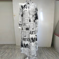 Women's Long Sleeve Newspaper Print Shirt Dress Button Down Casual Long Dress Lady T Fashions