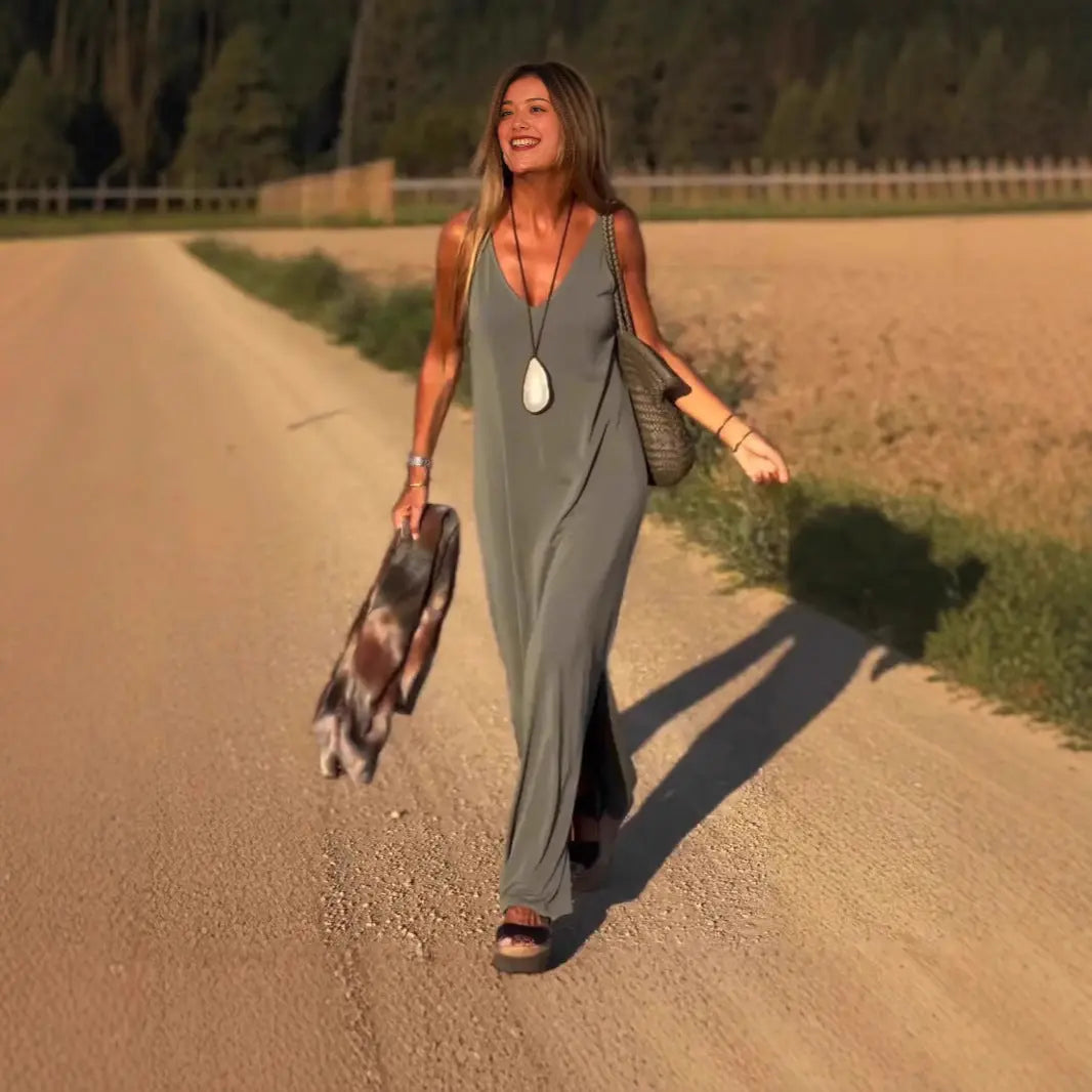 Female Sexy Trend V-neck Strap Dress Lady T Fashions