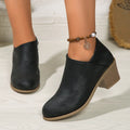 Chunky Heel Round Toe Ankle Boots With Side Zipper Design Fashion Fall Winter Short Boots For Women Shoes Lady T Fashions
