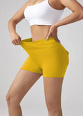 V-waist Stretch Yoga Workwear, Pocket Button Tight Pants, Women's Peach Hip Running And Fitness Shorts Lady T Fashions