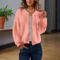 Women's Solid Color Jacquard Short Sleeve Casual Jacket Baseball Collar With Zipper Spring & Fall Lightweight Outerwear Lady T Fashions
