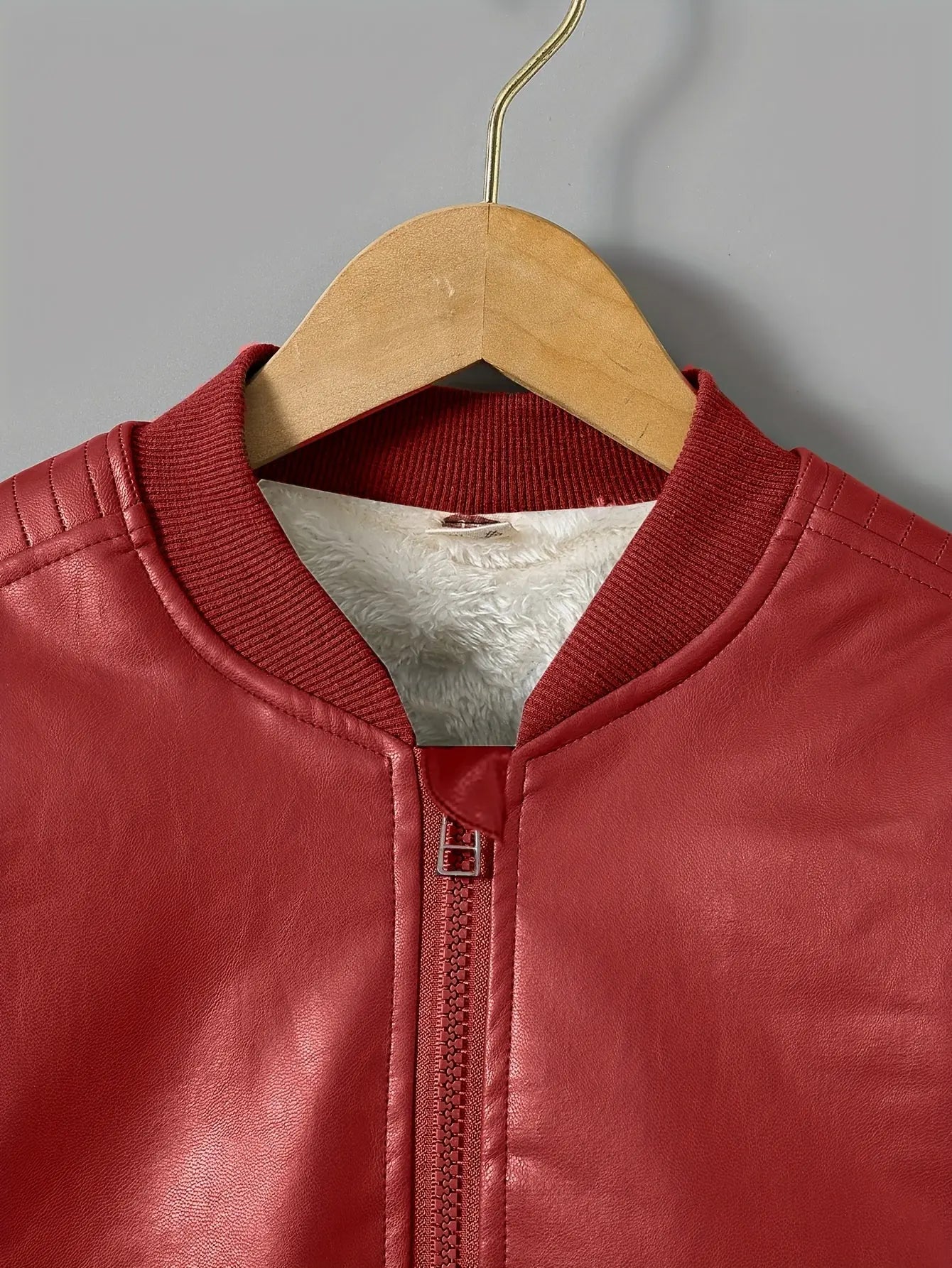 [Fleece-Lined Jacket] Cozy Fleece-Lined Boys' Zip-Up Jacket | Casual Stand Collar, Long Sleeve Outerwear for Fall/Winter Lady T Fashions