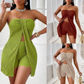 Women's Strapless Bandeau Top Shorts Suit Lady T Fashions