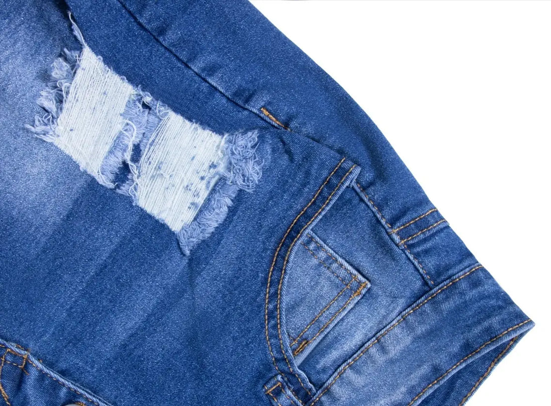 Womens Mid-High Rise Ripped Jean Shorts Distressed Stretchy Denim Shorts Lady T Fashions