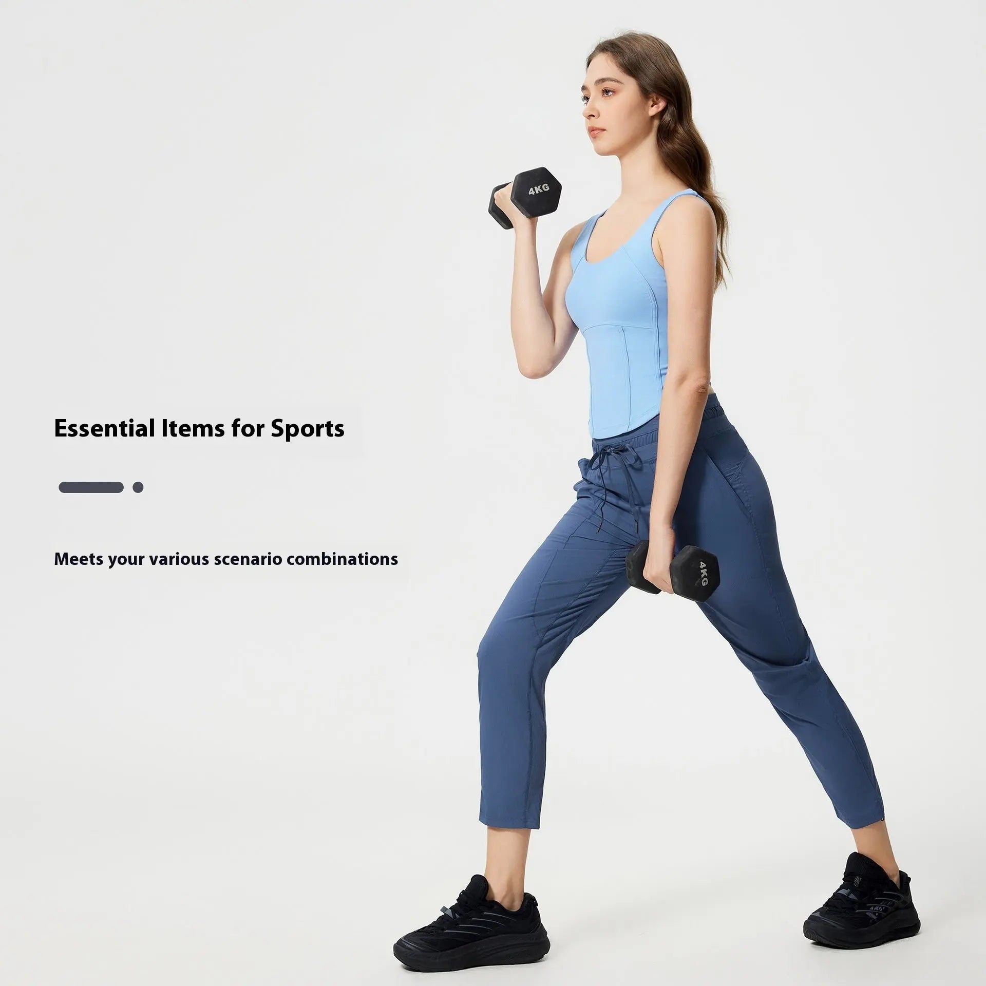 Quick-drying Breathable Running Fitness Straight Cropped Pants Ice Casual All-matching Lady T Fashions