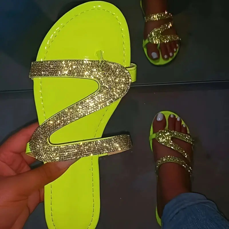 Women Summer Flat Bling Slippers Transparent Soft Jelly Shoes Female Flip Flops Sandals Outdoor Beach Ladies Slides Plus Size Lady T Fashions