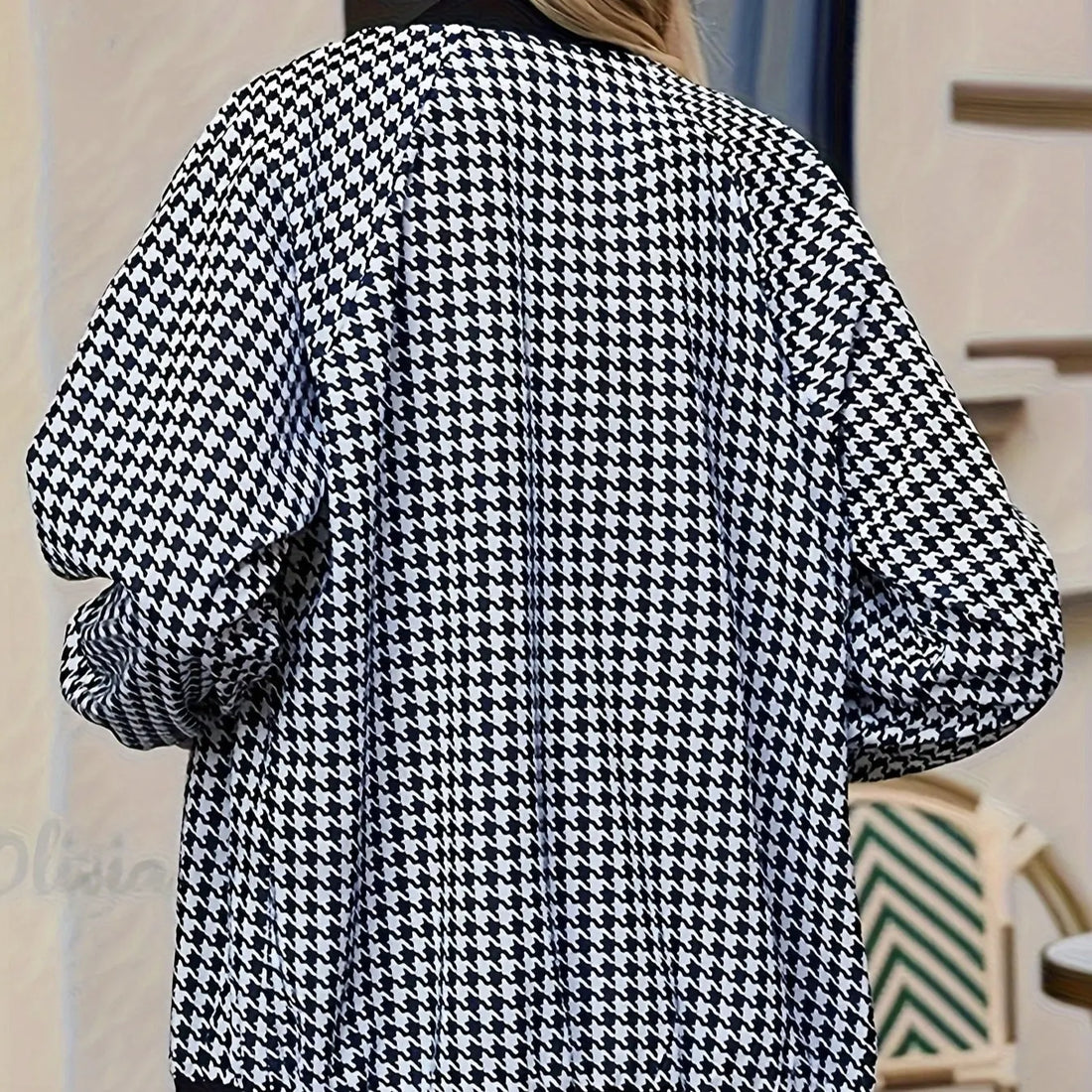 Ladies' Fashionable And Casual Qianniao Grid Autumn And Winter Long Sleeved Jacket Lady T Fashions