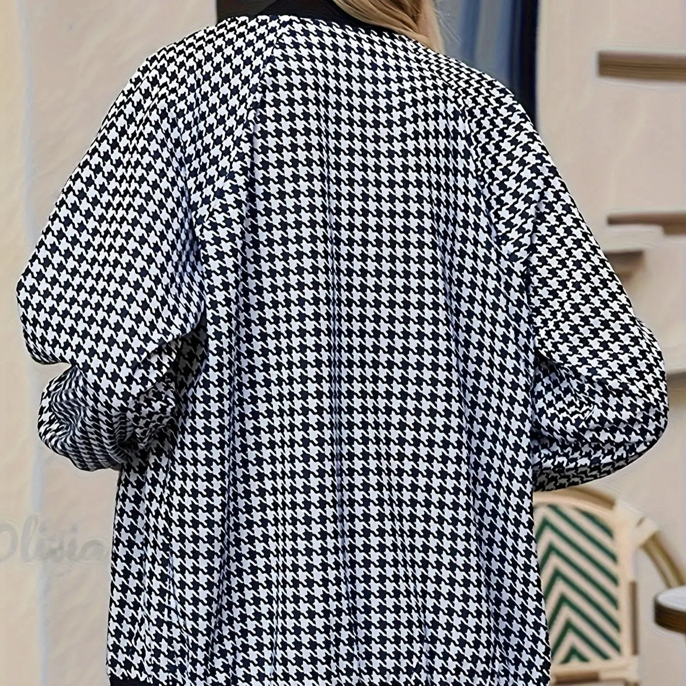 Ladies' Fashionable And Casual Qianniao Grid Autumn And Winter Long Sleeved Jacket Lady T Fashions