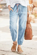 Women's High-Waist Lace-Up Jeans Wide-Leg Full-Length With Sexy Corset-Style Side Lacing Statement Denim For Parties And Festivals Lady T Fashions