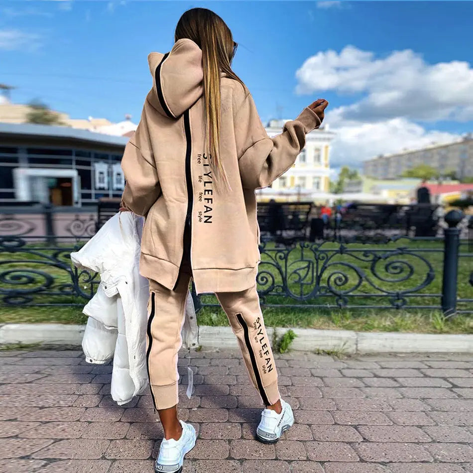 Long Hoodie Pantsuit Lady T Fashions