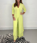 Women's Fashion Simple Solid Color Long Top Long Pants Set Lady T Fashions