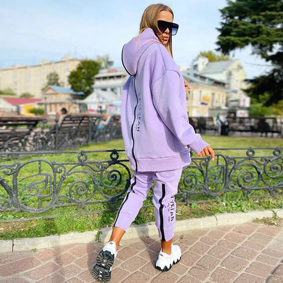 Long Hoodie Pantsuit Lady T Fashions