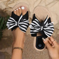 One-word Women's Slippers Hemp Rope Straw Woven Summer New Outdoor Stripes Lady T Fashions