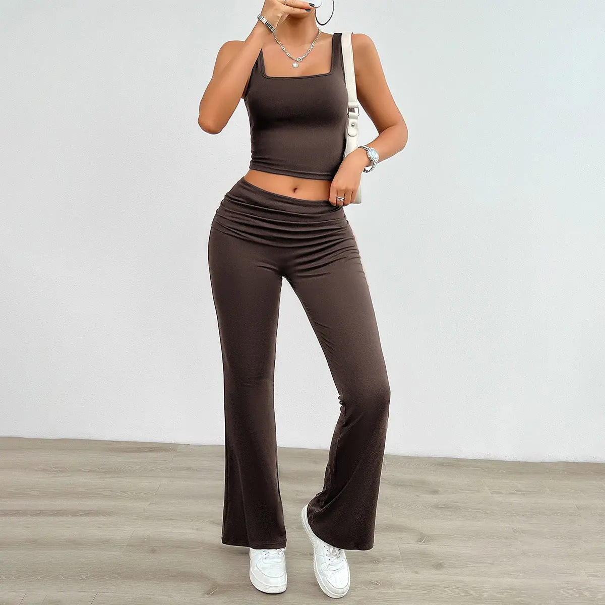 Women's Fashion Casual Solid Color Vest Body-hugging Suit Lady T Fashions