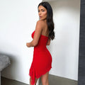 Y2K Tube-top Split Dress Summer Ins Fashion Backless Short Dresses For Women Lady T Fashions