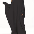 Elegant Long-Sleeve Batwing Tunic Dress for Plus Size Women - Loose Fit, Polyester, Solid Brown, All-Season Wear, Pullover Style, Comfortable Sandals, Plus Size Clothing | Elegant Tunic Dress | Polyester Fabric Lady T Fashions