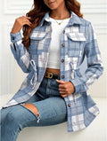 Women's Casual Vintage Plaid Front Button Loose Shirt For Spring Autumn Lady T Fashions