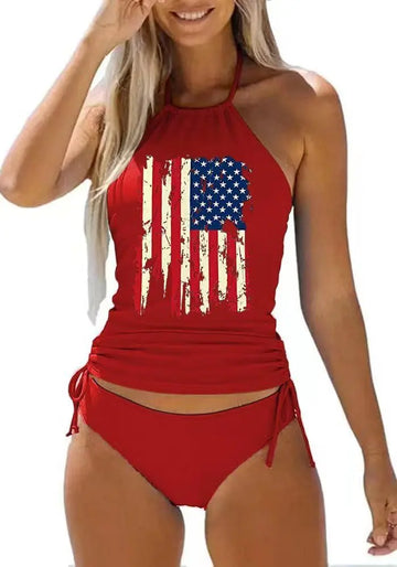 Women's Two-piece Casual Swimsuit P125 Red Lady T Fashions