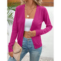 Women's Long Sleeve V-Neck Button Down Cardigan Knit Shrugs Sweater Lady T Fashions