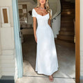 Women's Bohemian Backless Maxi Dress Flowy Ruffled Beach Dress With Adjustable Belt Summer Vacation Boho Dress For Casual Outings Lady T Fashions