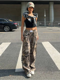 Slimming Casual Pants Hip Hop Retro Street Multi-pocket Camouflage Cargo Pants For Women Y2k Hip-hop Cargo Grunge Baggy Trousers Lady T Fashions