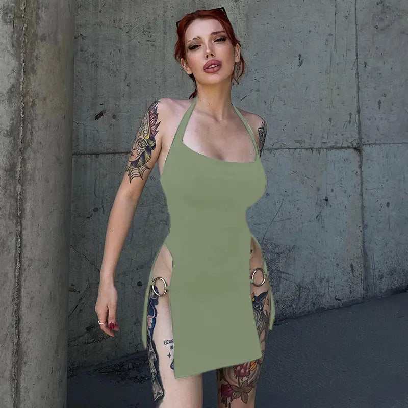 Backless Hollow-out Halter Women's Tight Dress Lady T Fashions