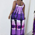 Ladies' New Summer Vacation Casual Style Gradient Purple Sexy Suspender Dress Lady T Fashions