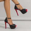 Women's Stiletto Heeled Sandals, Peep Toe Buckle Strap Platform Shoes, Women's Fashion Pumps Lady T Fashions