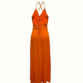 Women's Sexy Deep V Neck Maxi Dress Spaghetti Strap Sleeveless Backless High Slit Long Dress Lady T Fashions