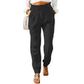 Ruffled Elastic Waistband High Waist Trousers Lady T Fashions